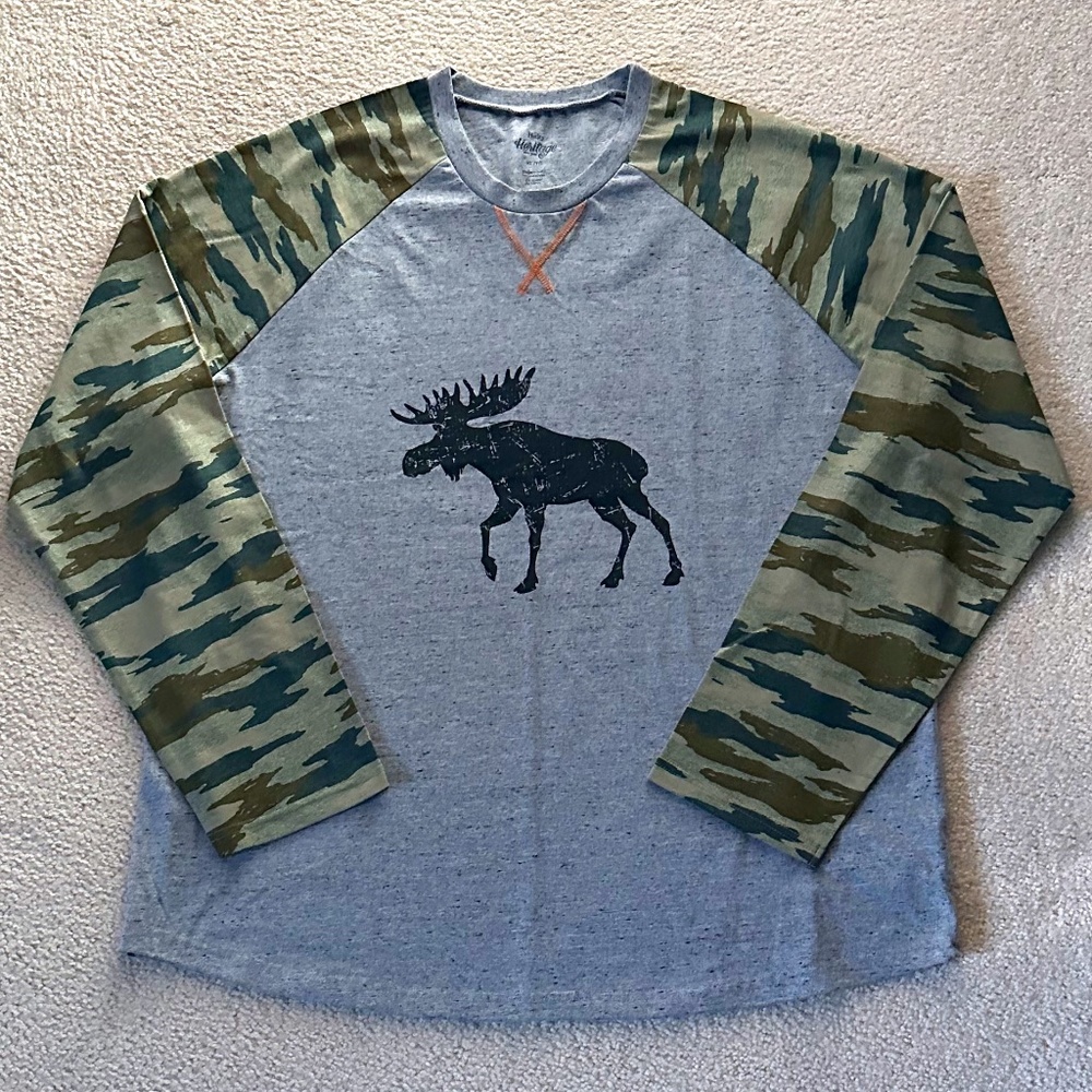 Hatley Heritage Camo Moose Raglan Shirt
